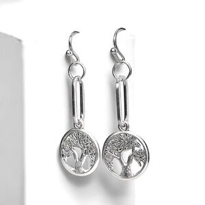 5 For $25💫Alternative Tree of Life Paperclip Silver Dangles Earrings